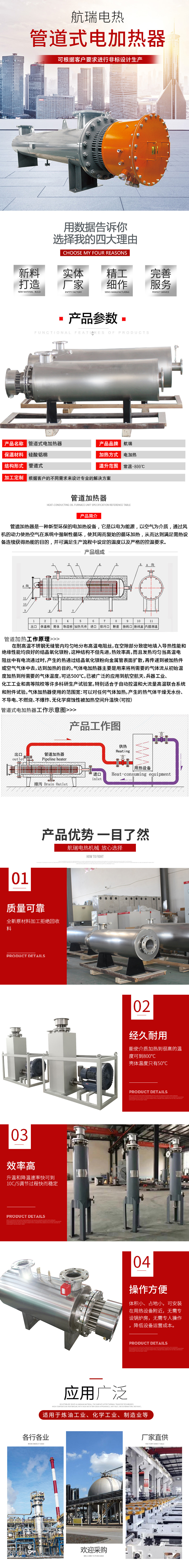 卧式管道加热器